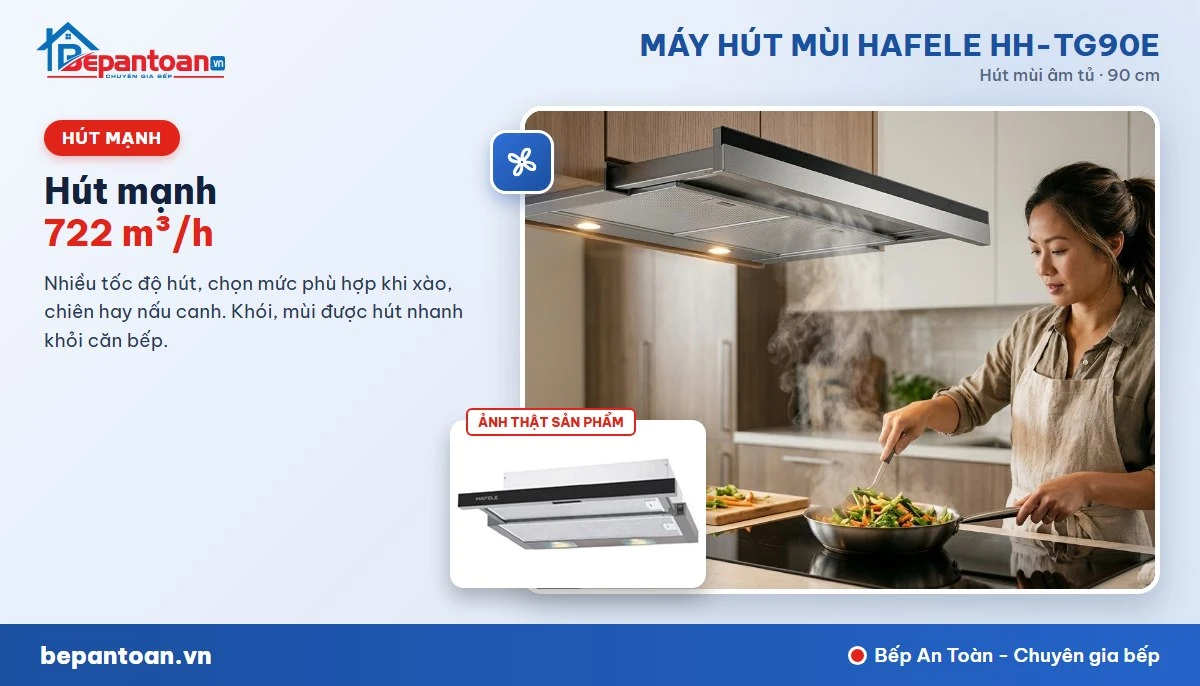 Máy hút mùi Hafele HH-TG90E - Hút mạnh