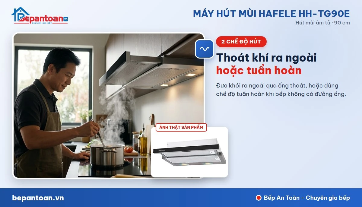 Máy hút mùi Hafele HH-TG90E - Chế độ hút