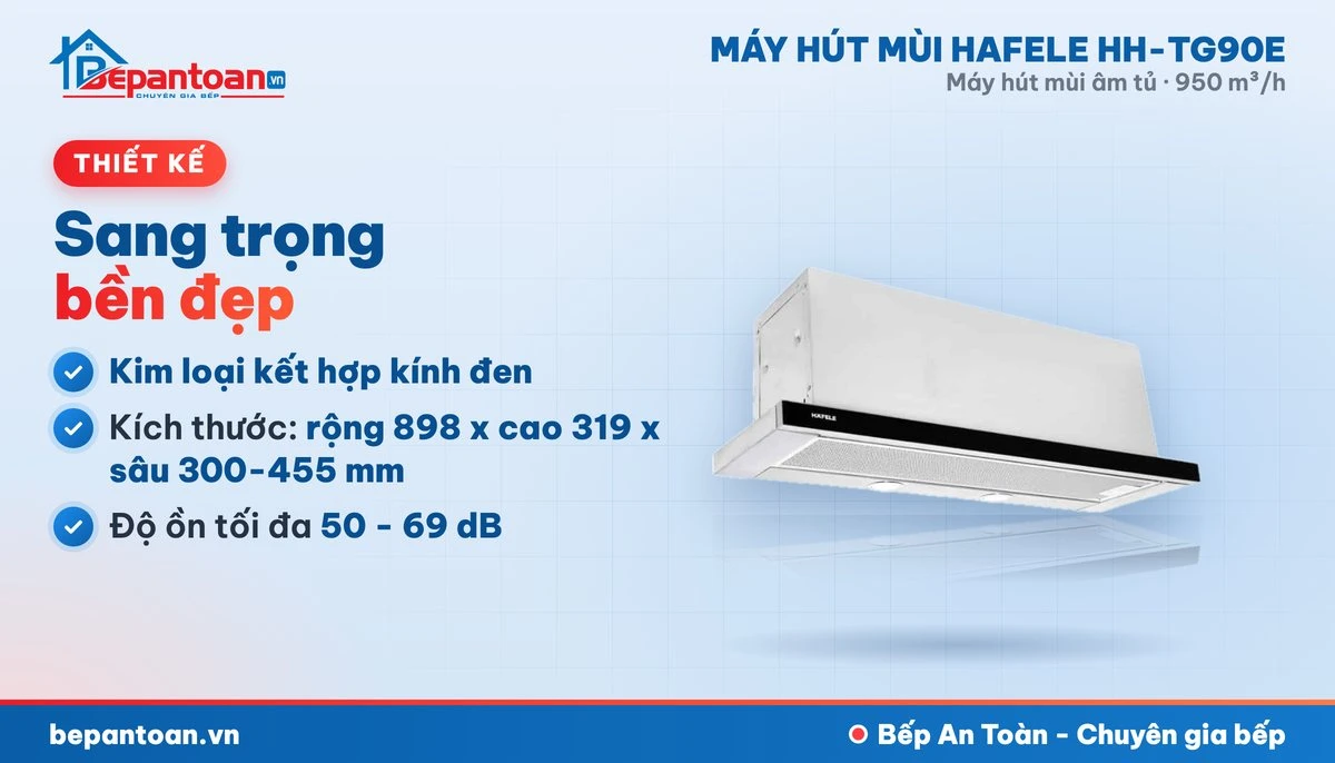 Máy hút mùi âm tủ Hafele HH-TG90E - thiết kế gọn đẹp