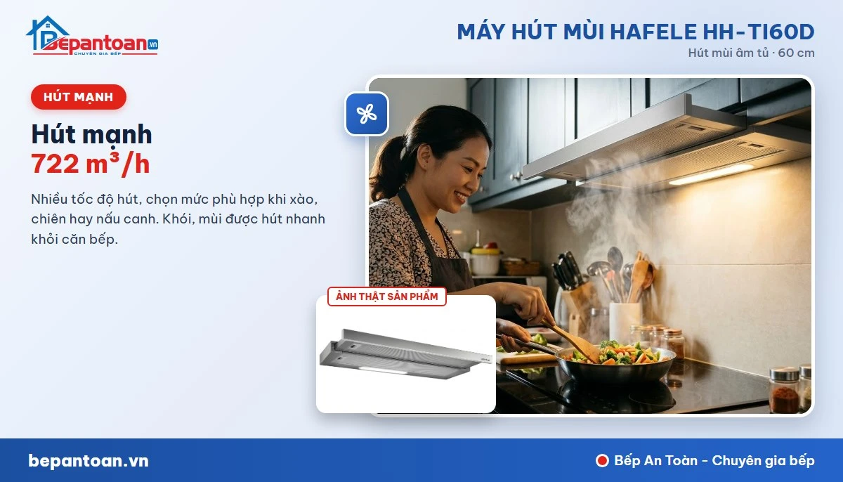 Máy hút mùi Hafele HH-TI60D - Hút mạnh