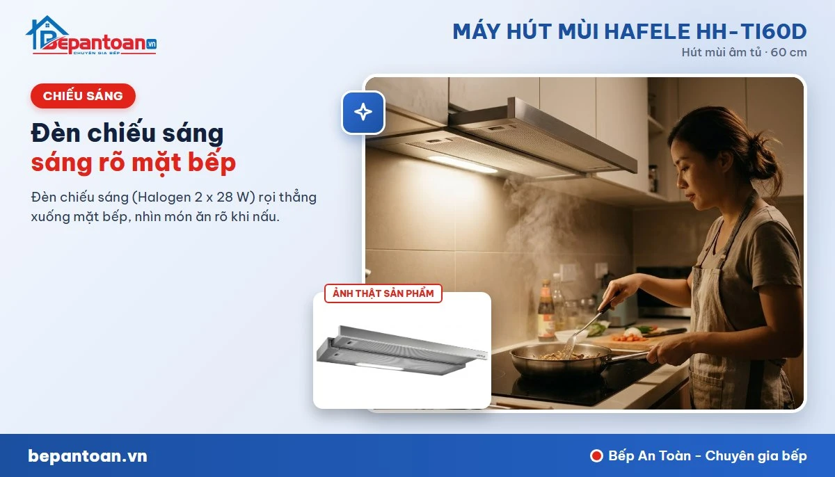 Máy hút mùi Hafele HH-TI60D - Đèn chiếu sáng