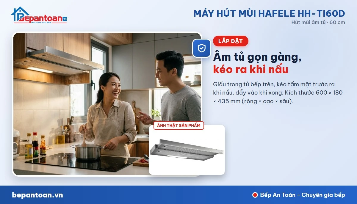 Máy hút mùi Hafele HH-TI60D - Lắp đặt