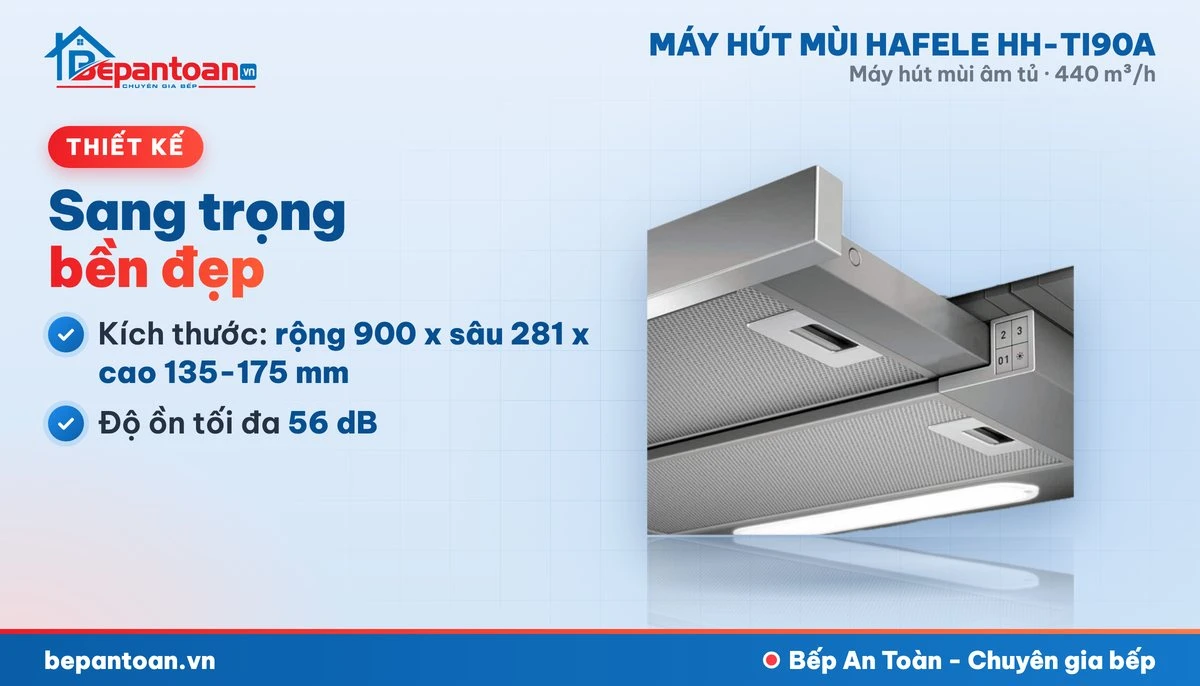 Máy hút mùi âm tủ Hafele HH-TI90A - thiết kế gọn đẹp