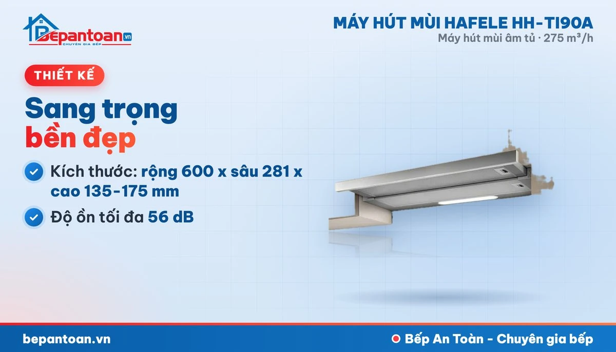 Máy hút mùi âm tủ Hafele HH-TI90A - thiết kế gọn đẹp