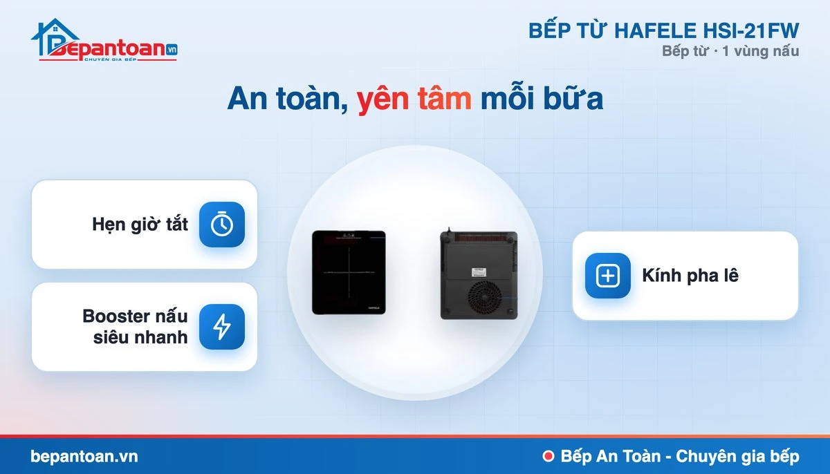 Bếp từ Hafele HSI-21FW - an toàn cho cả gia đình