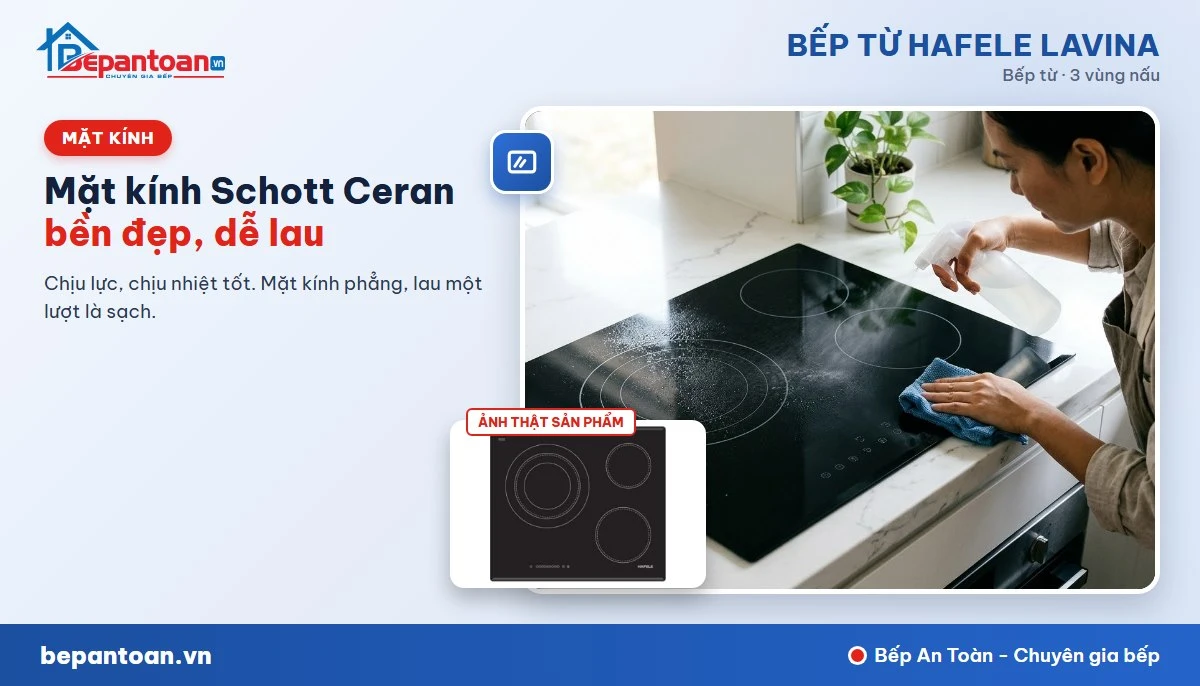 Bếp từ Hafele Lavina - Mặt kính Schott Ceran