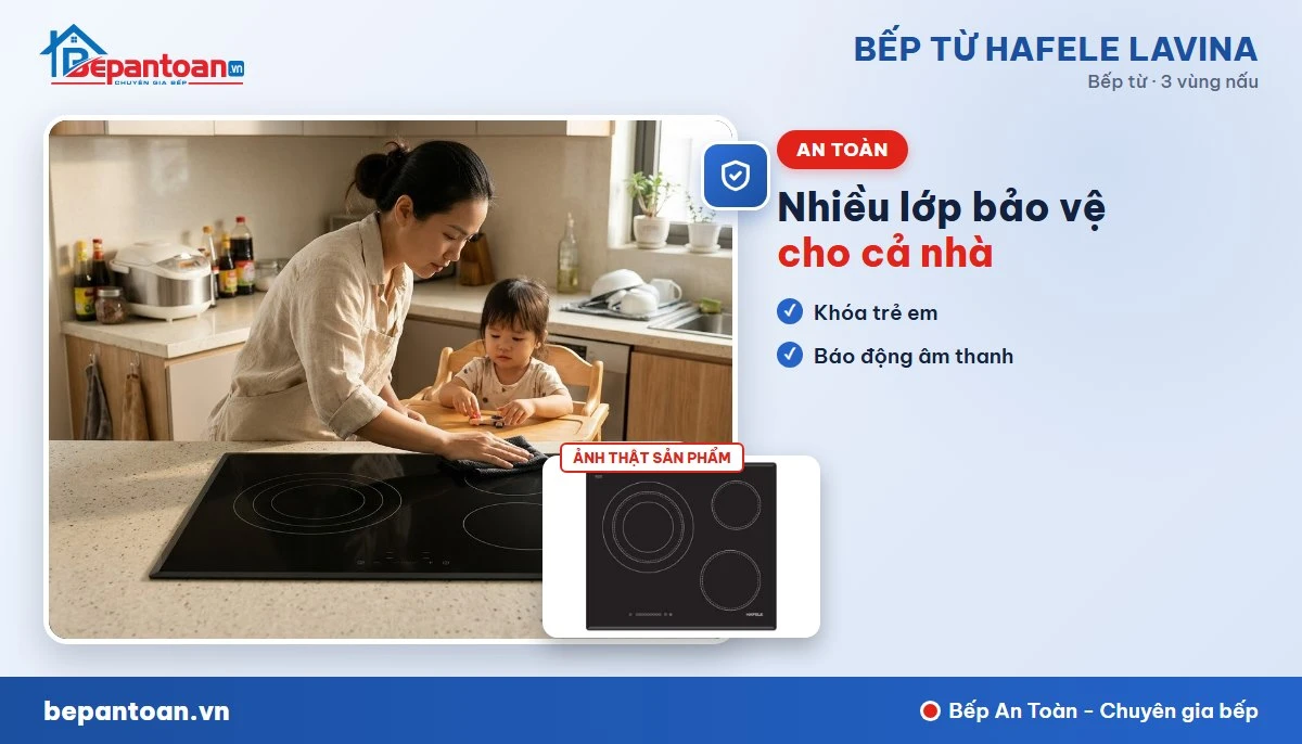 Bếp từ Hafele Lavina - Tính năng an toàn