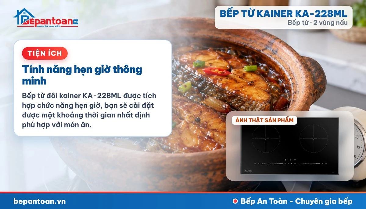 Bếp từ Kainer KA-228ML - Tính năng hẹn giờ thông minh