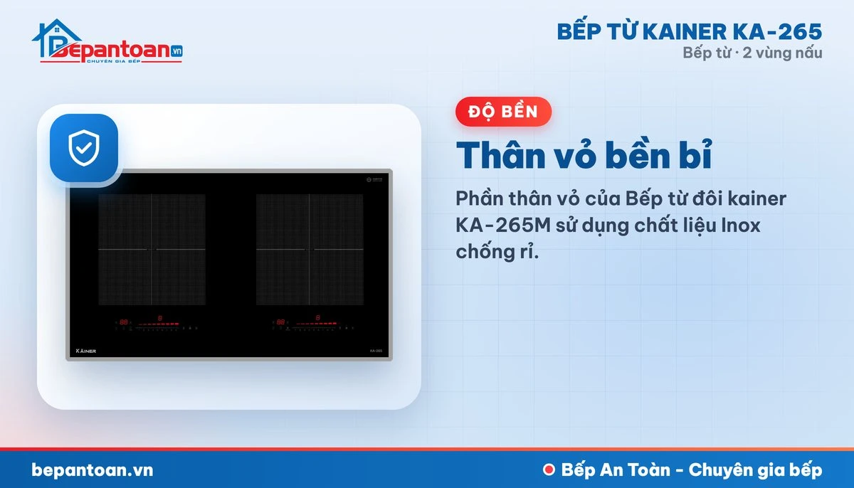 Bếp từ Kainer KA-265 - Thân vỏ bền bỉ