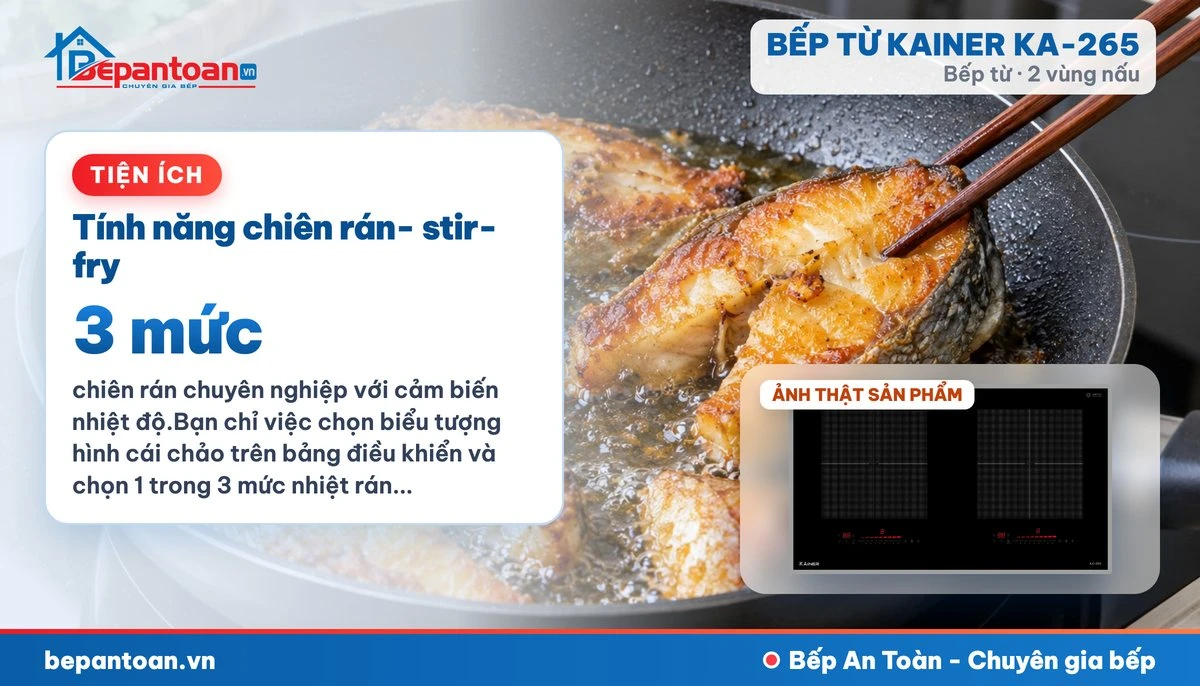 Bếp từ Kainer KA-265 - Tính năng chiên rán- stir-fry