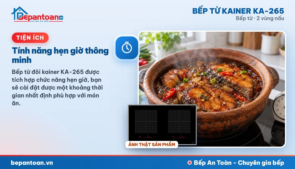 Bếp từ Kainer KA-265 - Tính năng hẹn giờ thông minh