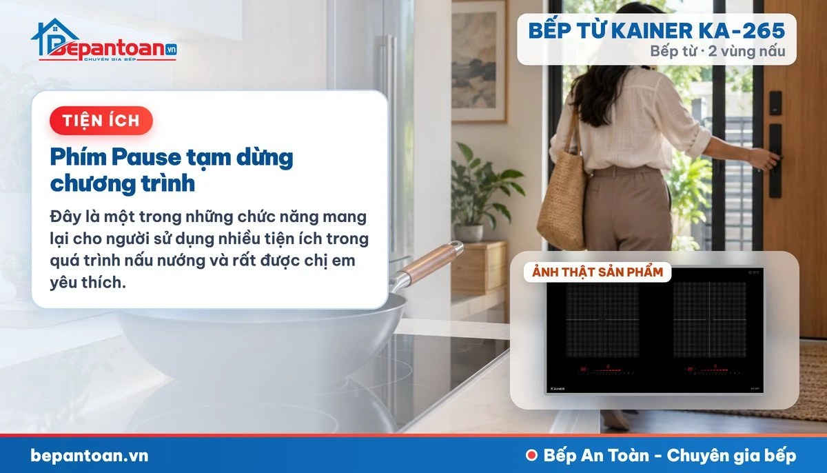 Bếp từ Kainer KA-265 - Phím Pause tạm dừng chương trình