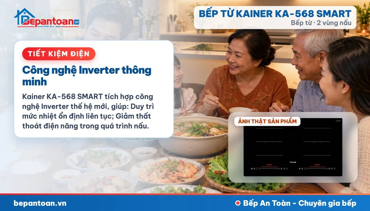 Bếp từ Kainer KA-568 SMART - Công nghệ Inverter thông minh