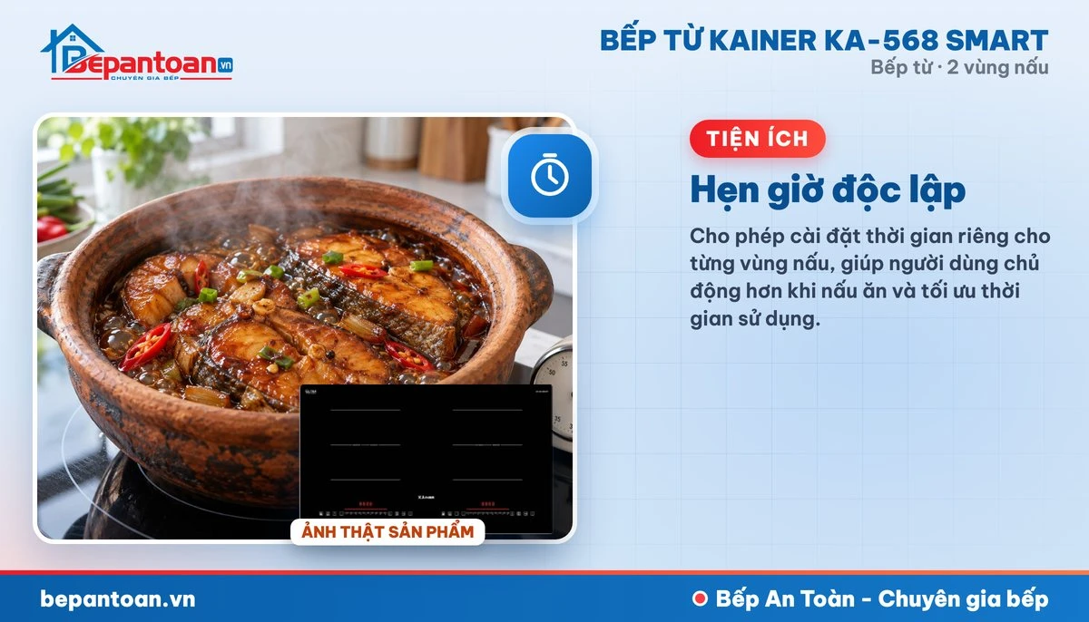 Bếp từ Kainer KA-568 SMART - Hẹn giờ độc lập
