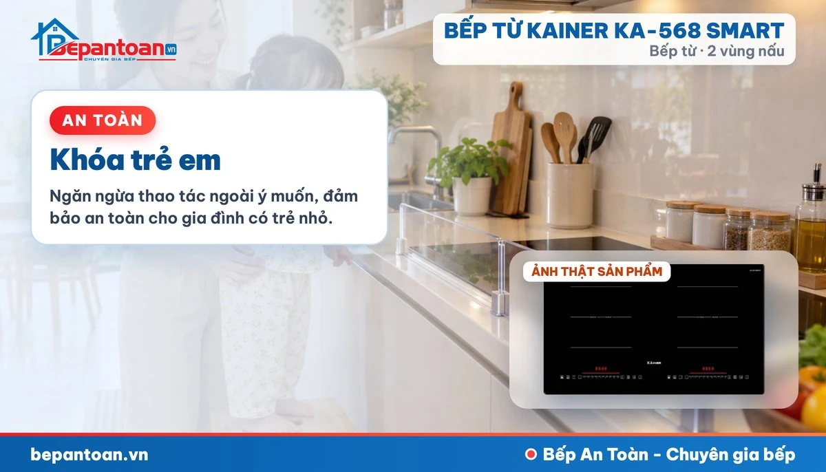 Bếp từ Kainer KA-568 SMART - Khóa trẻ em
