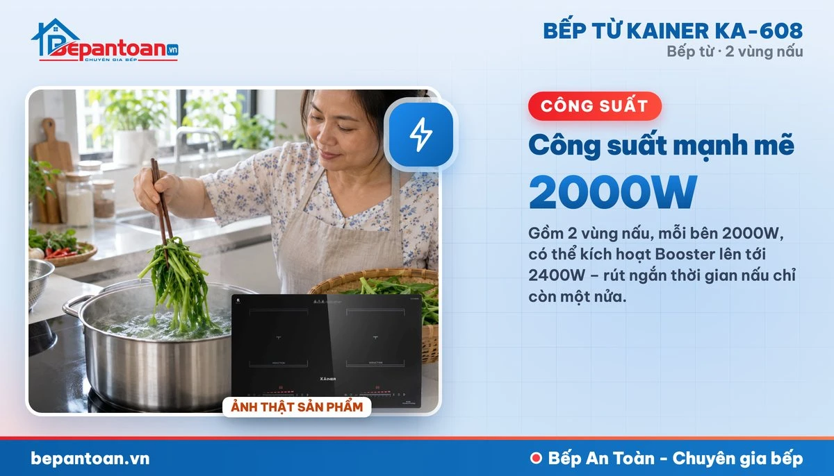 Bếp từ Kainer KA-608 - Công suất mạnh mẽ