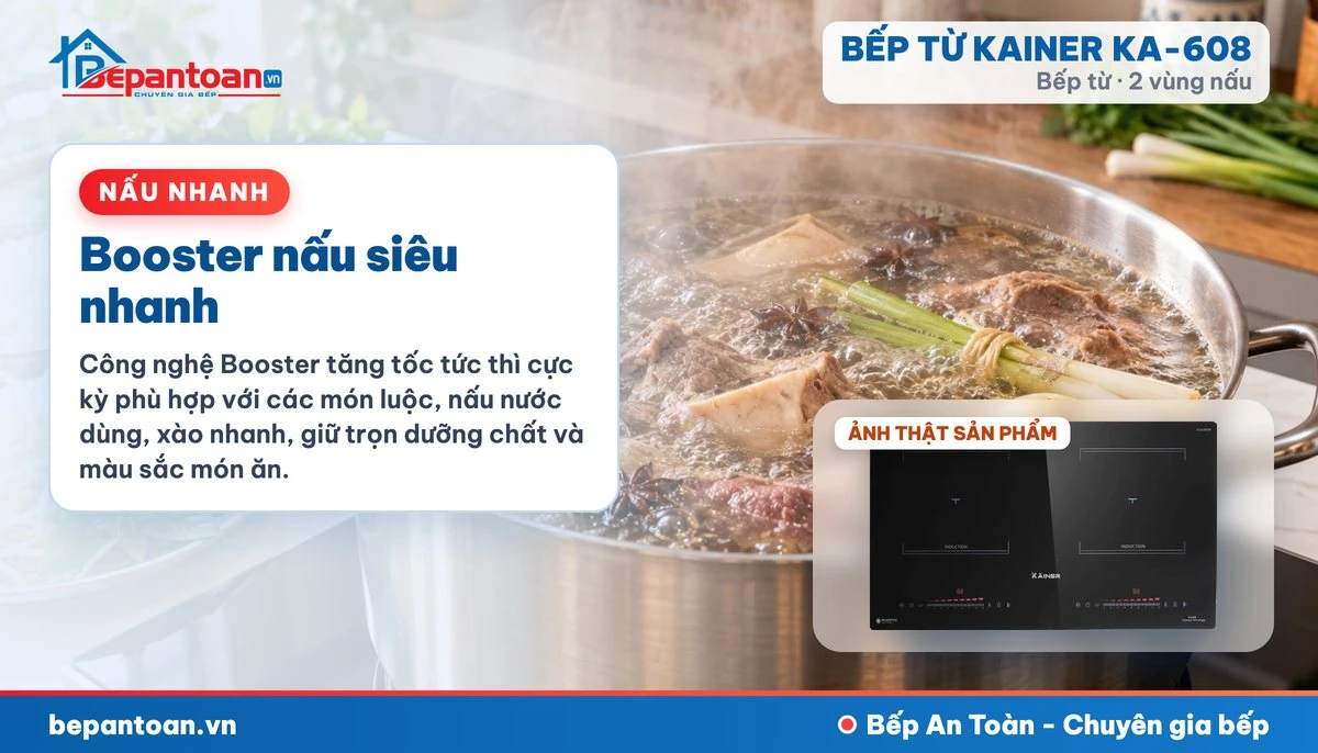 Bếp từ Kainer KA-608 - Booster nấu siêu nhanh