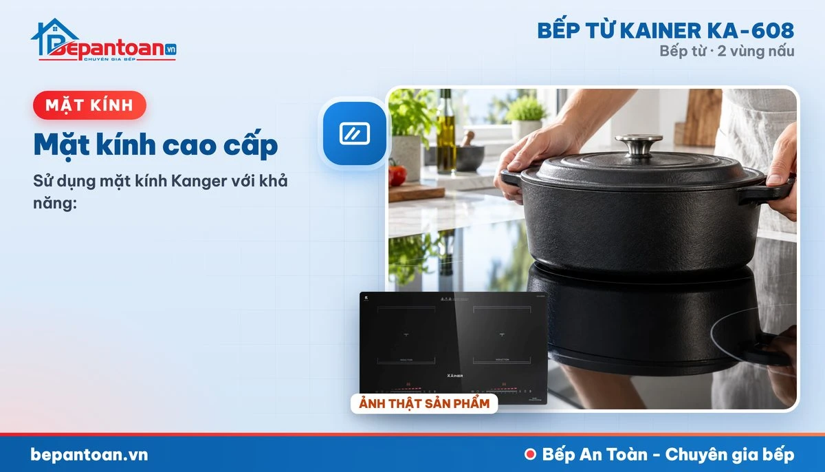 Bếp từ Kainer KA-608 - Mặt kính cao cấp