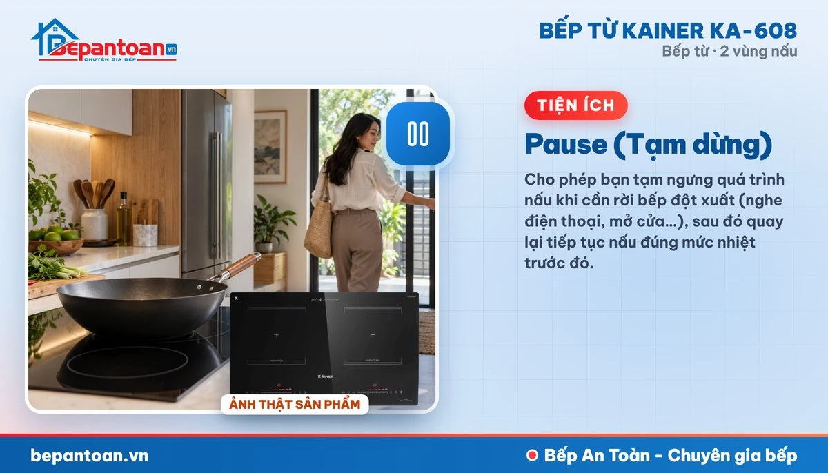 Bếp từ Kainer KA-608 - Pause (Tạm dừng)