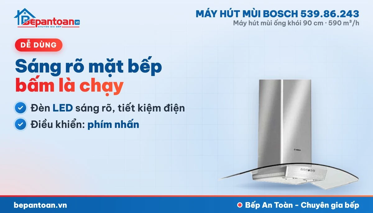 Máy hút mùi Bosch 539.86.243 - đèn và điều khiển