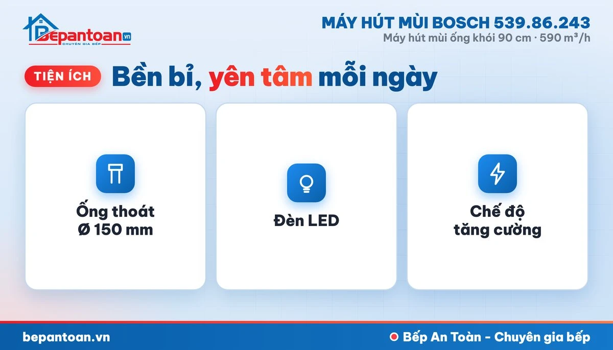 Máy hút mùi Bosch 539.86.243 - tiện ích