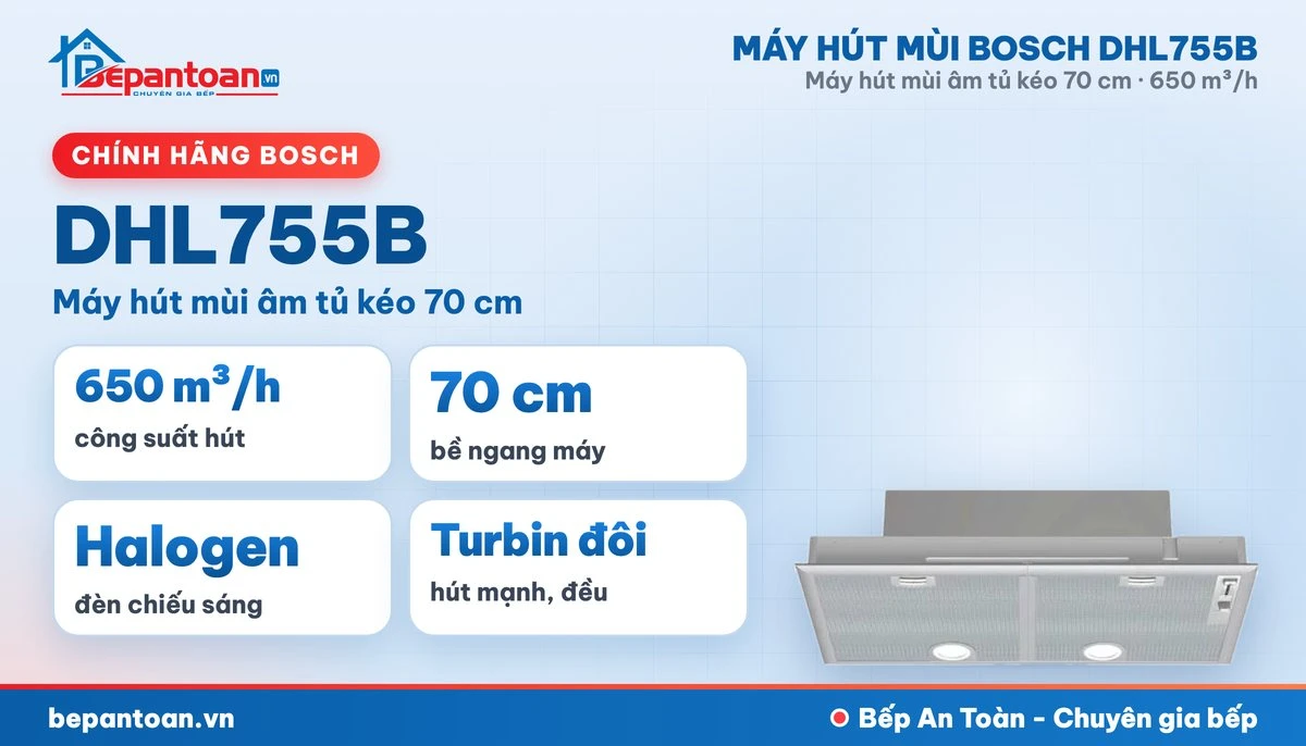 Máy hút mùi Bosch DHL755B - tổng quan