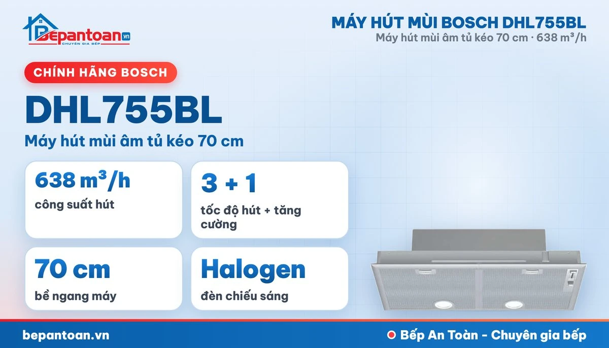 Máy hút mùi Bosch DHL755BL - tổng quan