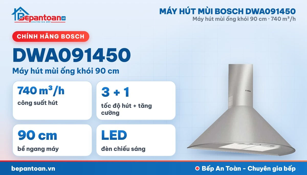 Máy hút mùi Bosch DWA091450 - tổng quan