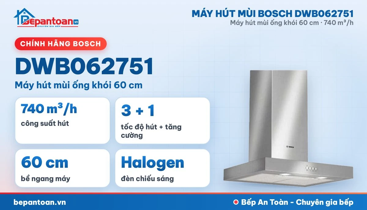Máy hút mùi Bosch DWB062751 - tổng quan