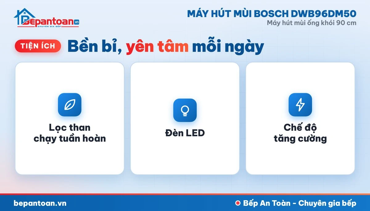 Máy hút mùi Bosch DWB96DM50 - tiện ích