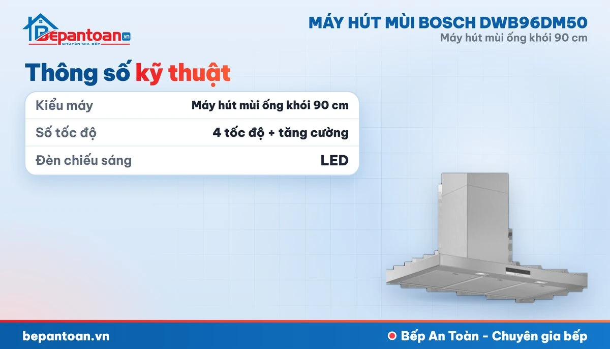 Máy hút mùi Bosch DWB96DM50 - thông số kỹ thuật