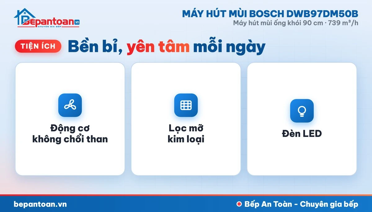 Máy hút mùi Bosch DWB97DM50B - tiện ích