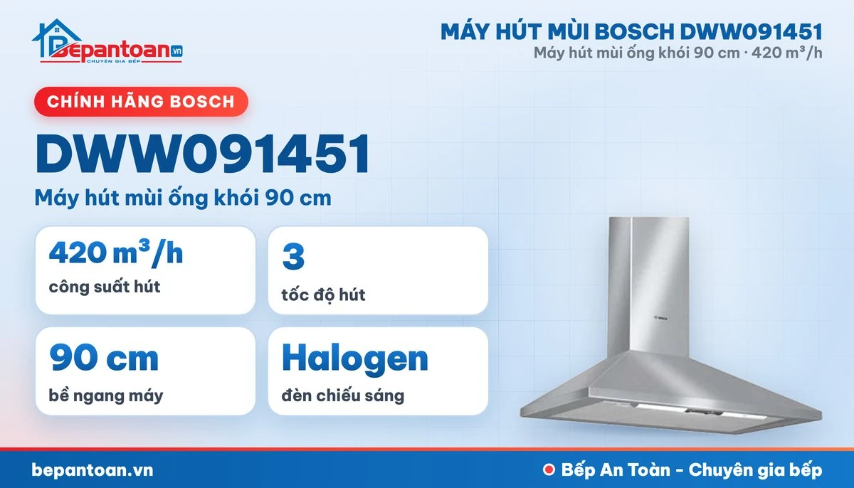 Máy hút mùi Bosch DWW091451 - tổng quan