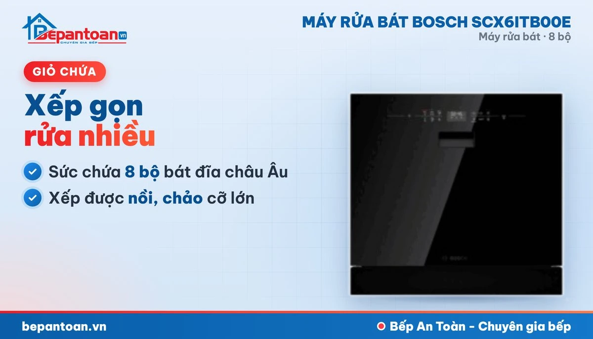 Máy rửa bát Bosch SCX6ITB00E - giỏ chứa