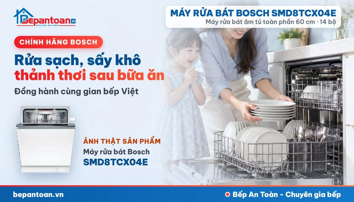 Máy rửa bát Bosch SMD8TCX04E - gia đình
