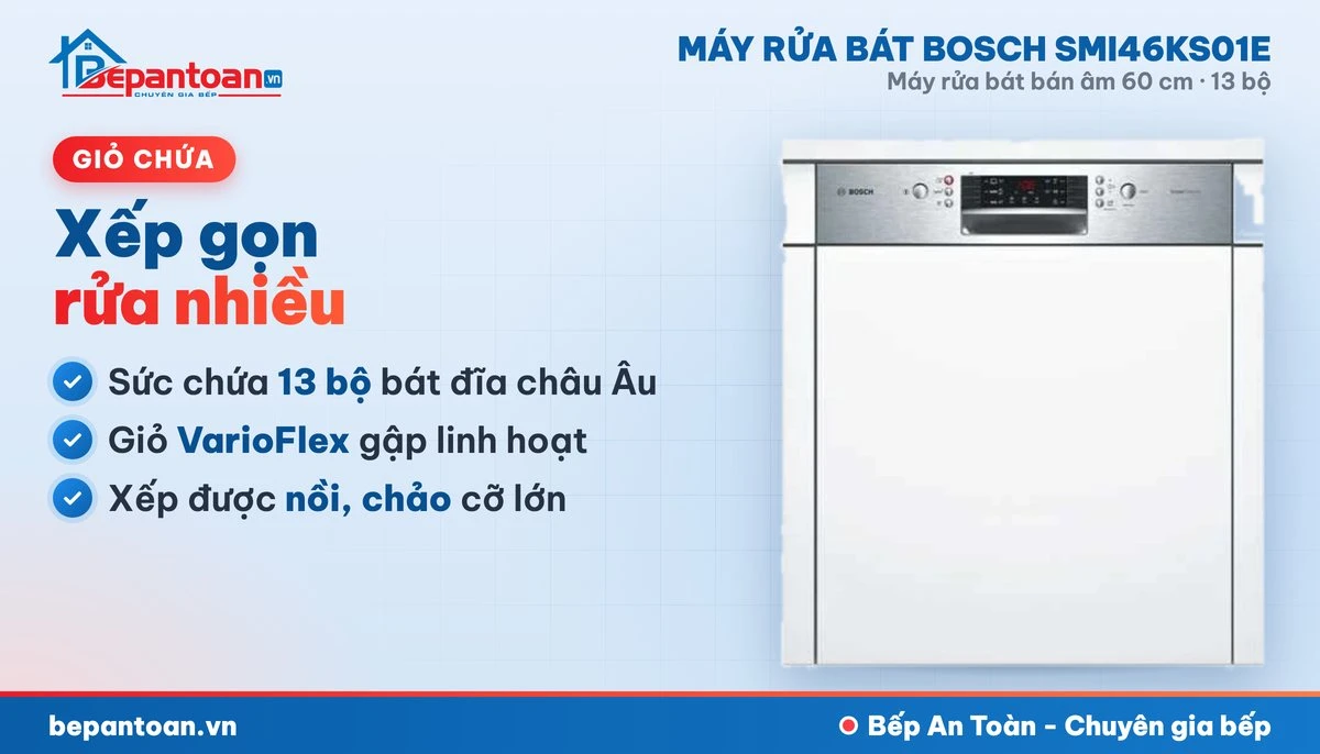 Máy rửa bát Bosch SMI46KS01E - giỏ chứa