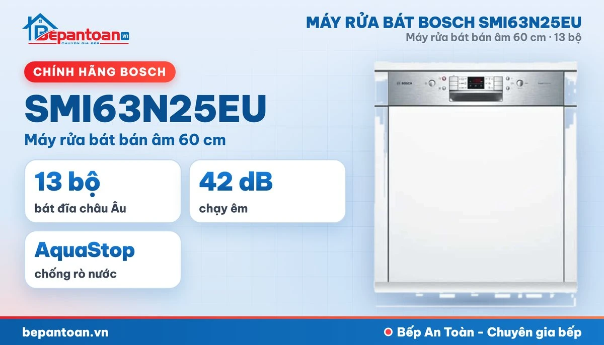 Máy rửa bát Bosch SMI63N25EU - tổng quan