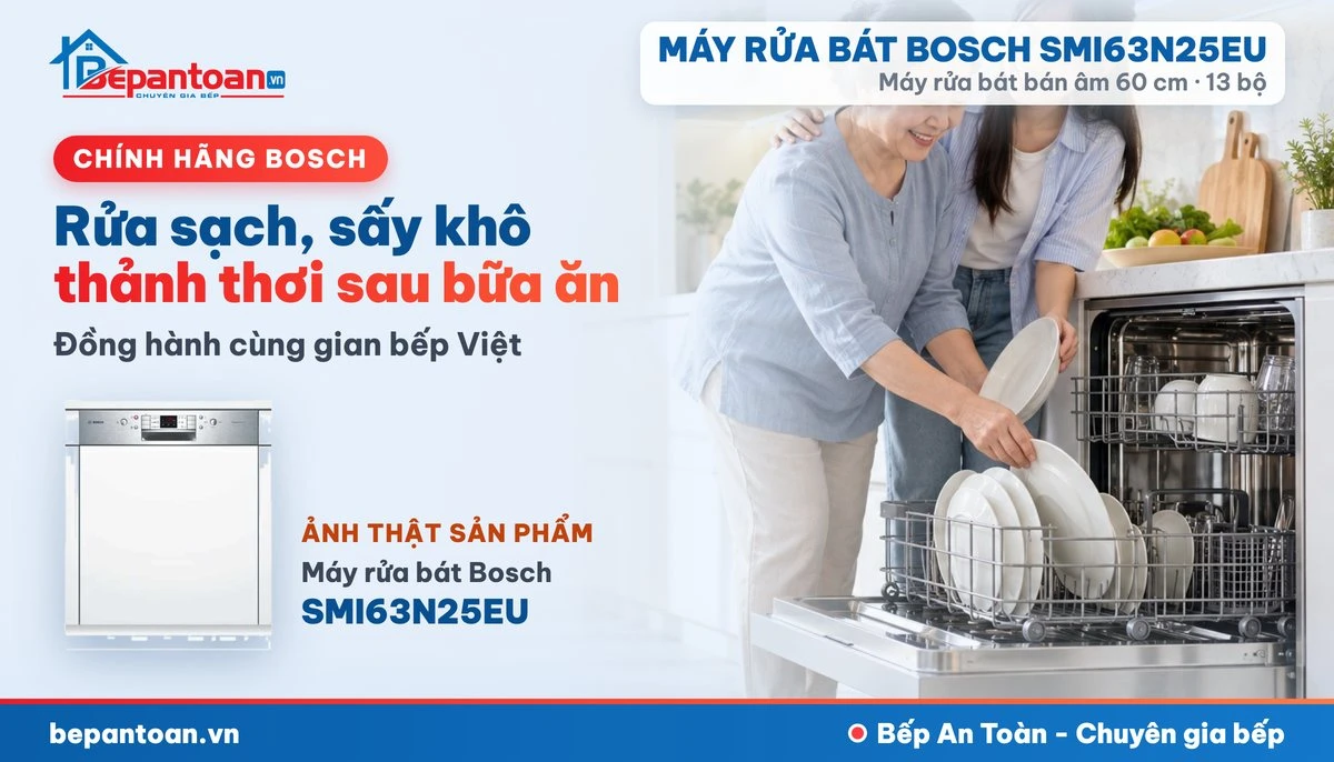 Máy rửa bát Bosch SMI63N25EU - gia đình
