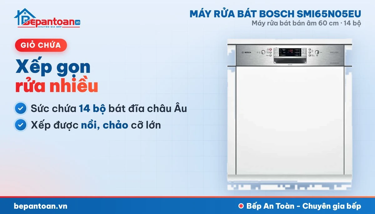 Máy rửa bát Bosch SMI65N05EU - giỏ chứa
