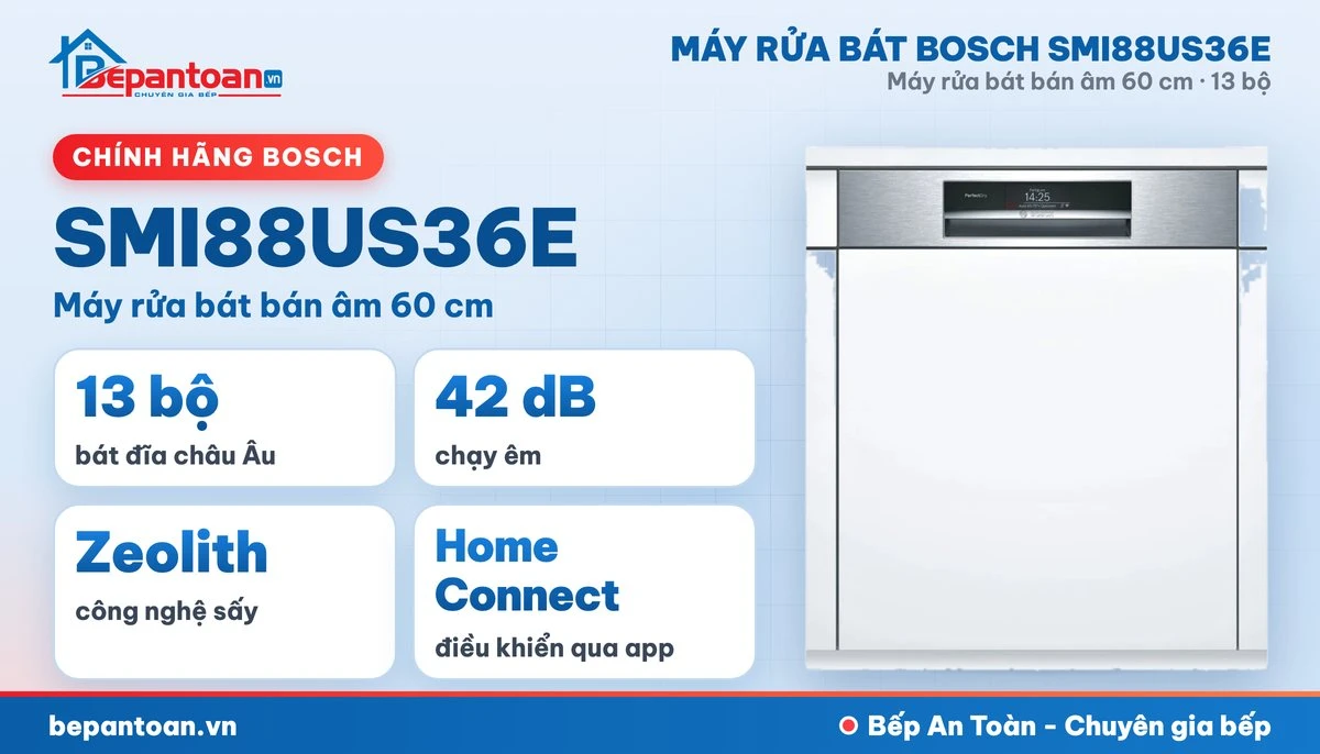 Máy rửa bát Bosch SMI88US36E - tổng quan