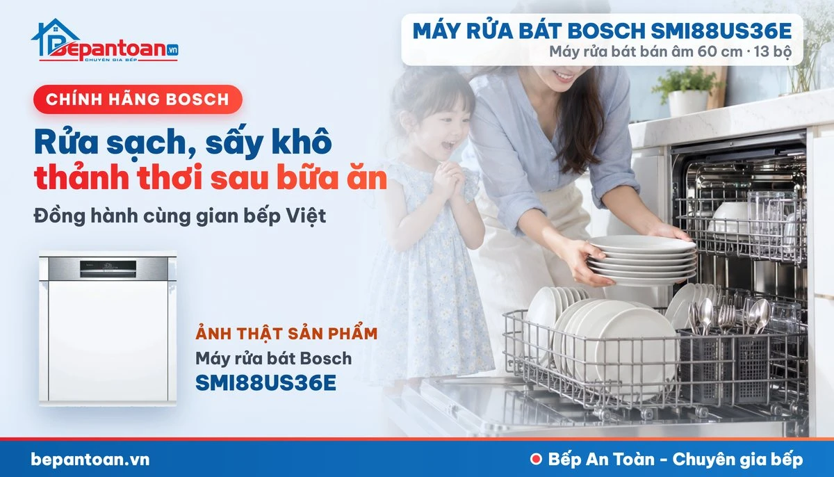 Máy rửa bát Bosch SMI88US36E - gia đình
