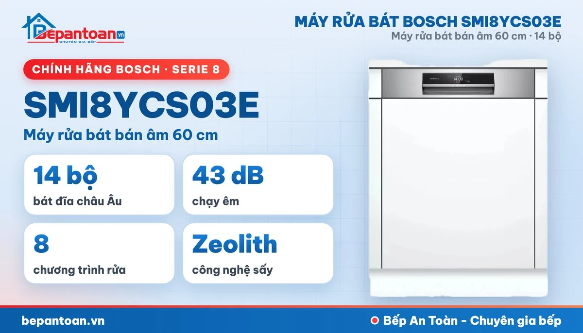 Máy rửa bát Bosch SMI8YCS03E - tổng quan