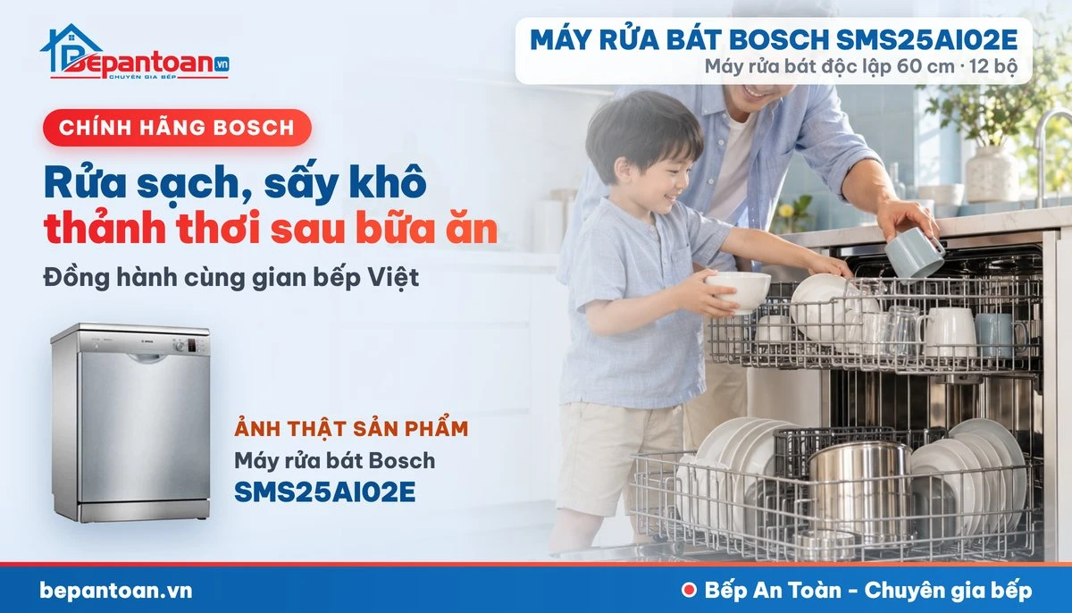 Máy rửa bát Bosch SMS25AI02E - gia đình