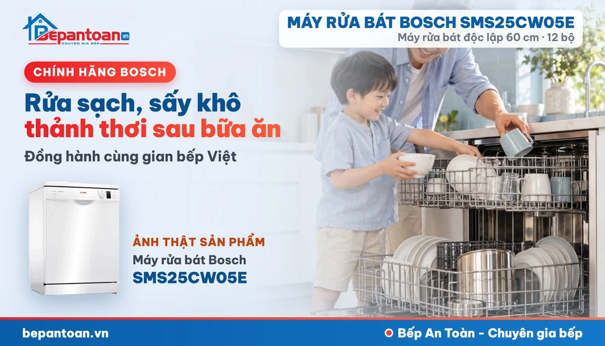 Máy rửa bát Bosch SMS25CW05E - gia đình