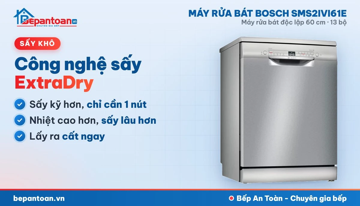 Máy rửa bát Bosch SMS2IVI61E - công nghệ sấy