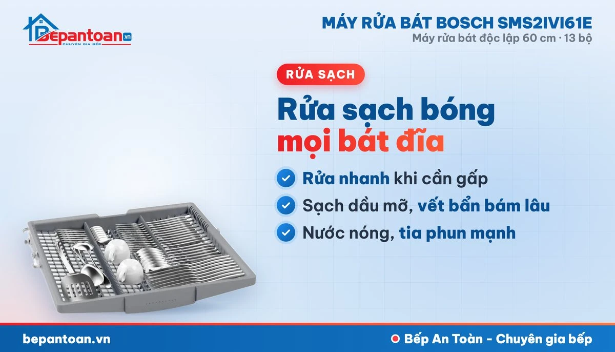 Máy rửa bát Bosch SMS2IVI61E - rửa sạch