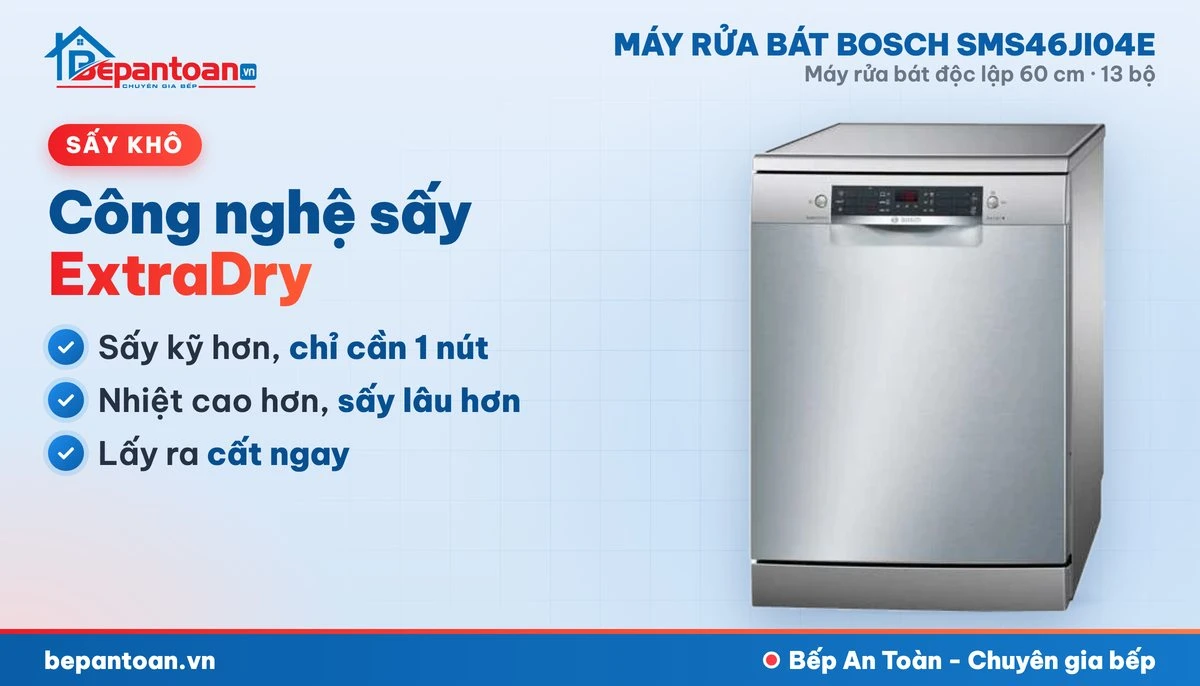Máy rửa bát Bosch SMS46JI04E - công nghệ sấy