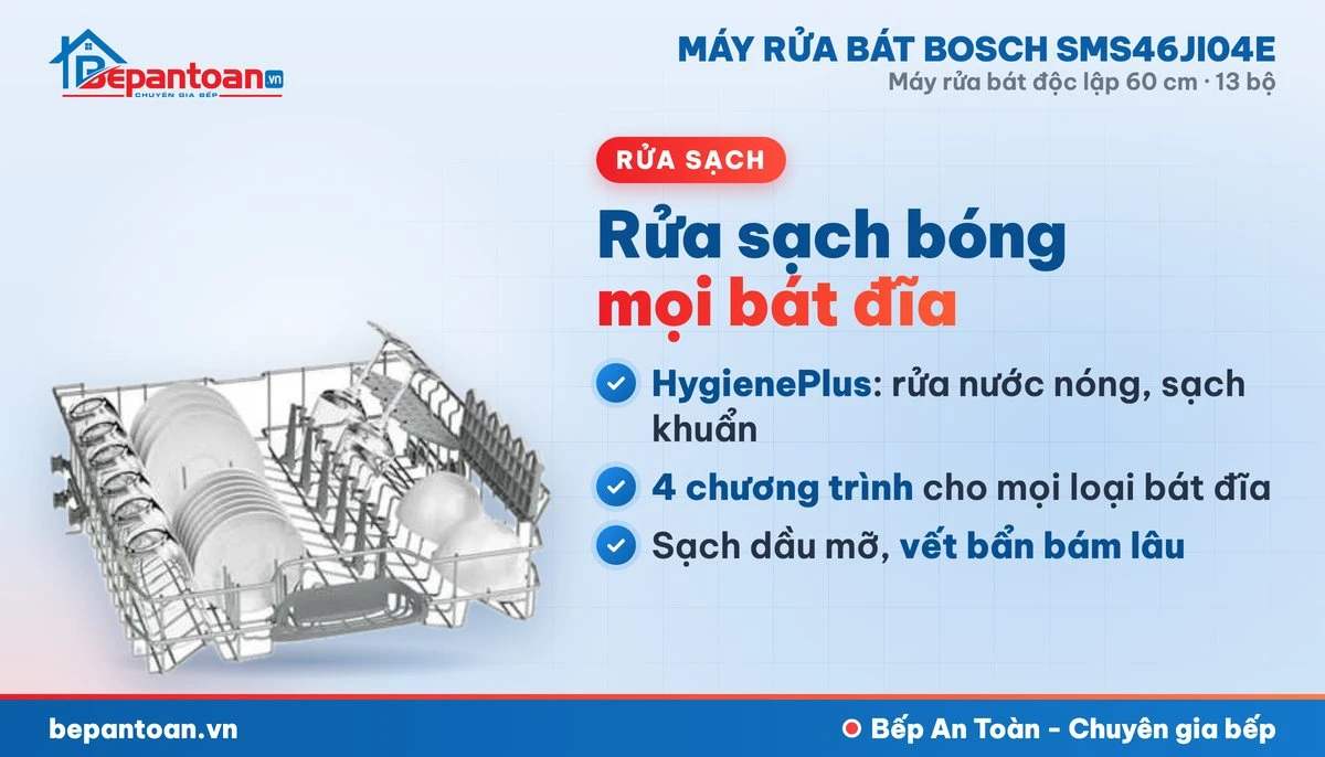 Máy rửa bát Bosch SMS46JI04E - rửa sạch
