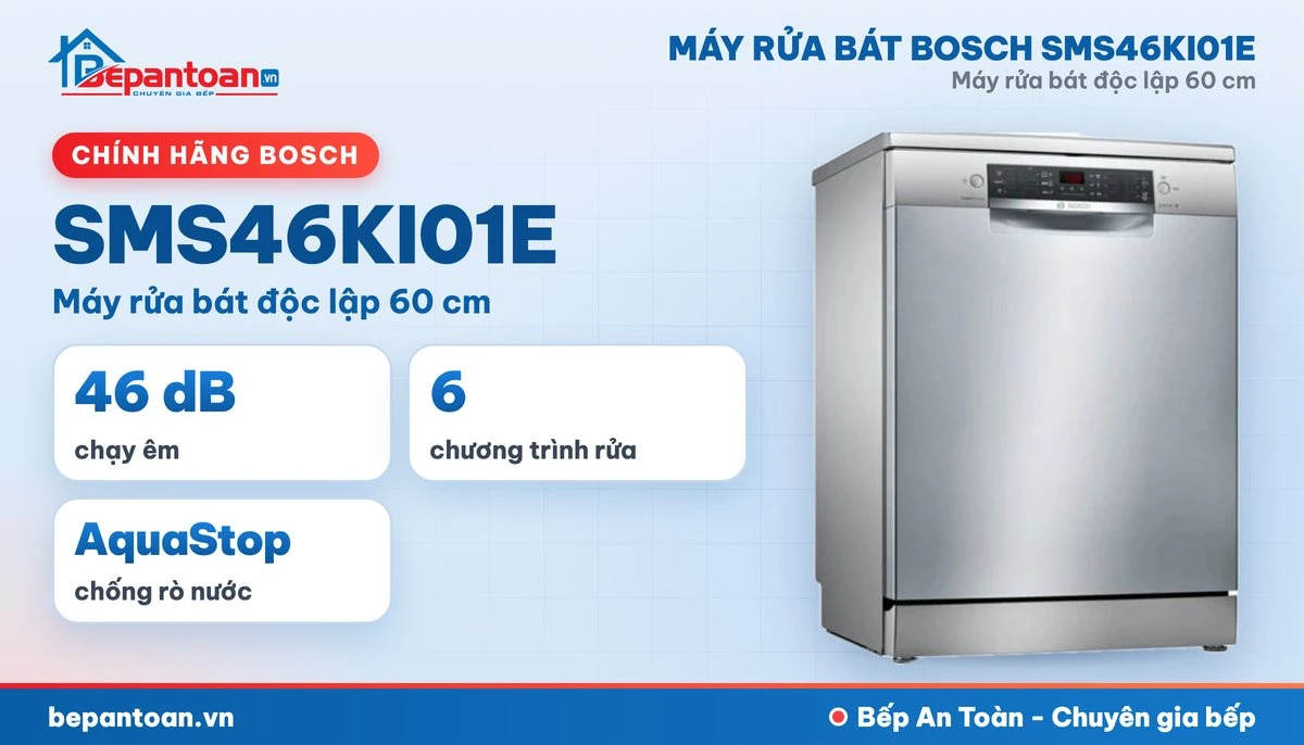Máy rửa bát Bosch SMS46KI01E - tổng quan
