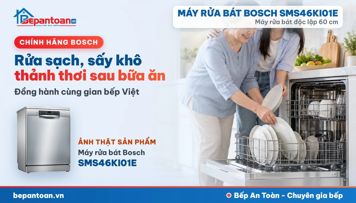 Máy rửa bát Bosch SMS46KI01E - gia đình